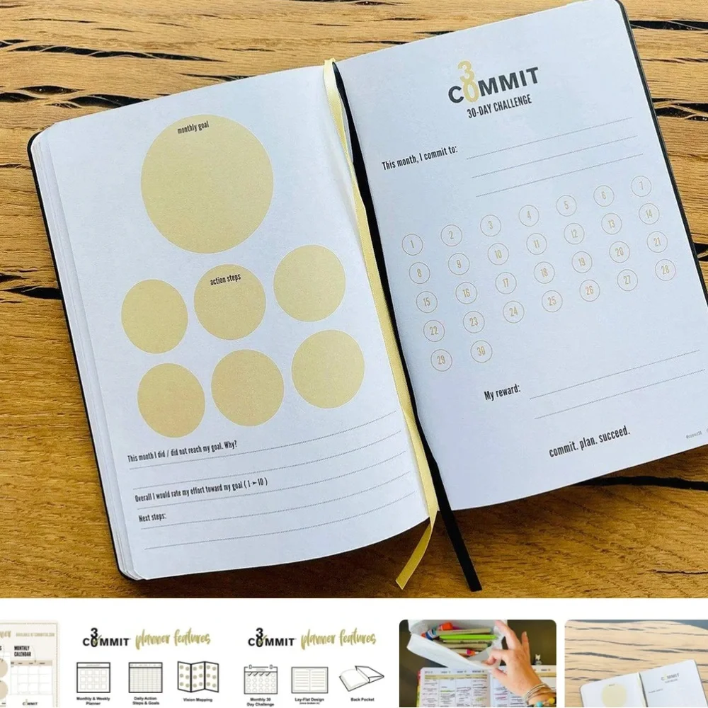 Commit 30 unopened new dated 2026 planner in blue. 7”x10” deluxe size.